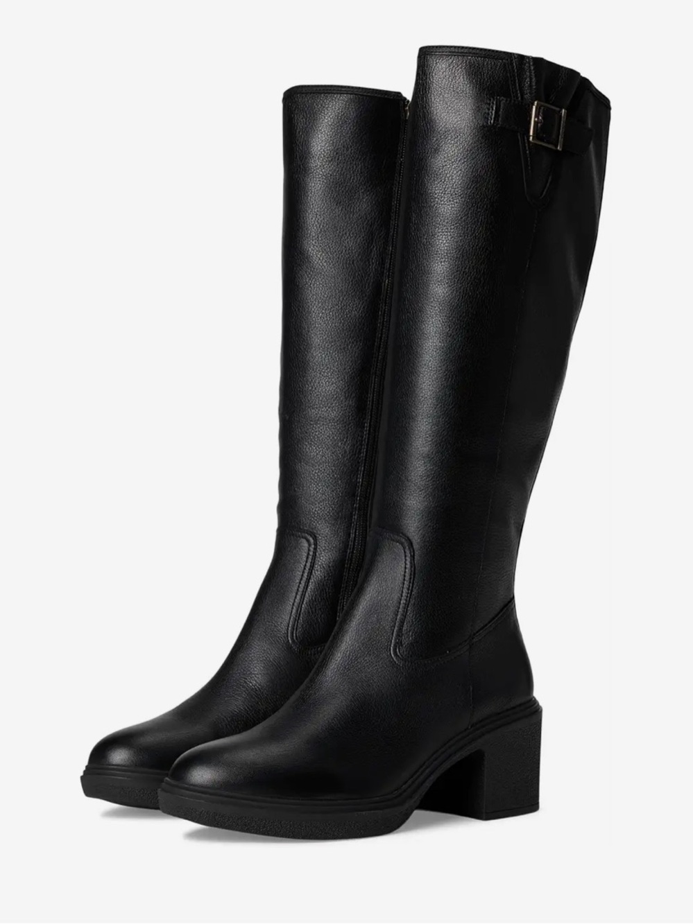 Vionic Sonora black leather Block Heel Boots 8.5 M
